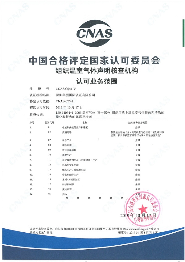 深圳华测国际认证有限公司
